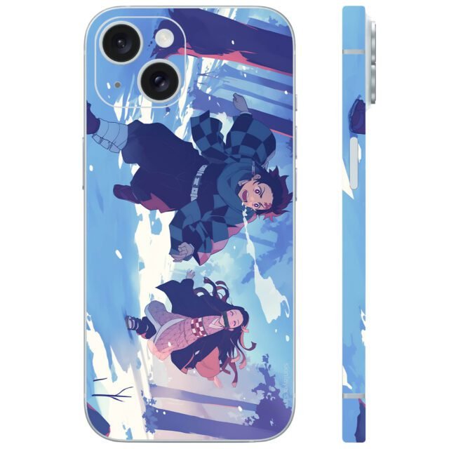 Tanziro and Nezuko running mobile skin wraps